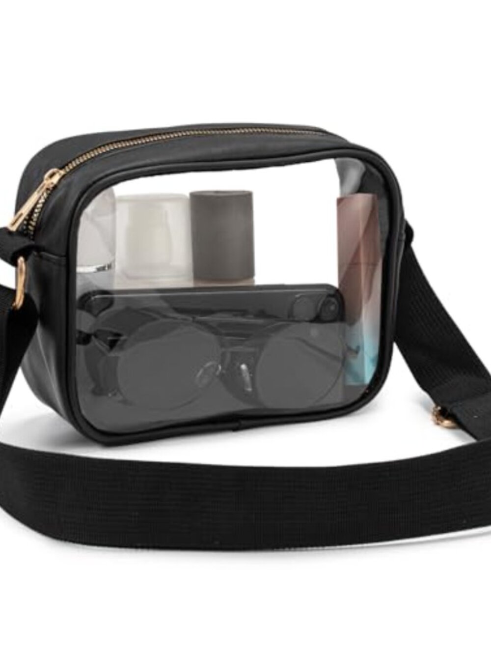 Clear Crossbody Purse Stadium Approved Adjustable Strap Zipper Concert Bag